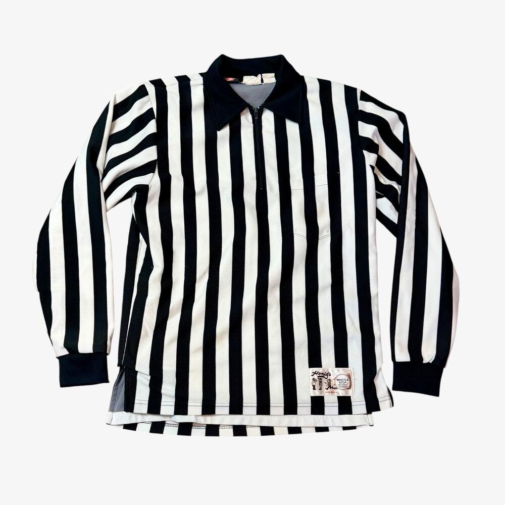 Honig's Whistle Stop Referee Wear Shirt Long Sleeve 1/4 Zip‎ Side Slits Medium